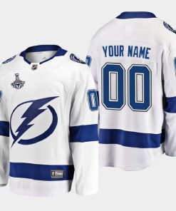 Custom Tampa Bay Lightning 2020 Stanley Cup Champions Away Breakaway Player White Jersey