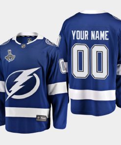 Custom Tampa Bay Lightning 2020 Stanley Cup Champions Home Breakaway Player Blue Jersey