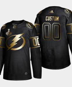 Custom Tampa Bay Lightning 2020 Stanley Cup Final Gold Limited Black Jersey