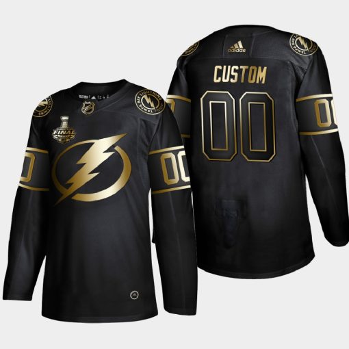 Custom Tampa Bay Lightning 2020 Stanley Cup Final Gold Limited Black Jersey