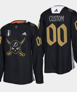 Custom Tampa Bay Lightning 2022 Conference Finals Black Gasparilla Inspired Jersey