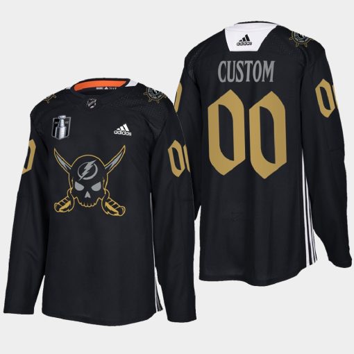 Custom Tampa Bay Lightning 2022 Conference Finals Black Gasparilla Inspired Jersey