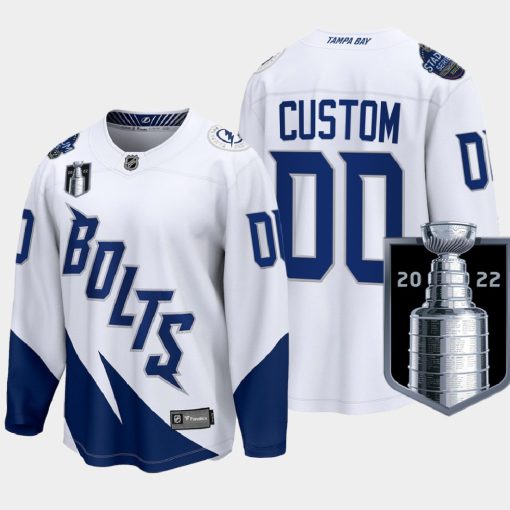 Custom Tampa Bay Lightning 2022 Stanley Cup Final White Jersey Stadium Series