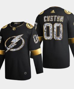 Custom Tampa Bay Lightning 2022 Stanley Cup Playoffs Black Diamond Edition Jersey