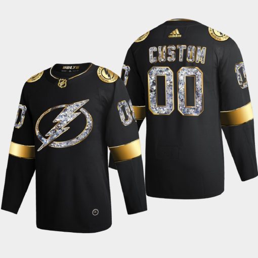 Custom Tampa Bay Lightning 2022 Stanley Cup Playoffs Black Diamond Edition Jersey