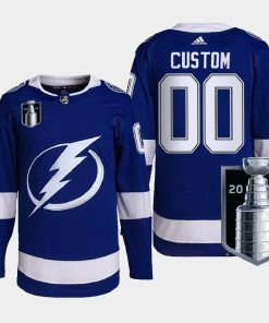 Custom Tampa Bay Lightning 2022 Stanley Cup Playoffs Blue Pro Jersey
