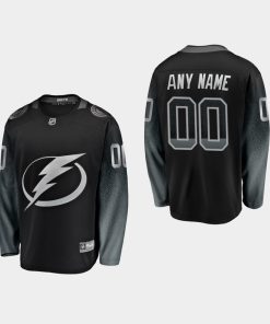 Custom Tampa Bay Lightning Alternate Breakaway Player Black Jersey