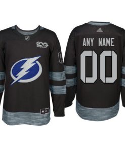 Custom Tampa Bay Lightning Black 1917 2017 100th Anniversary Jersey