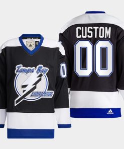 Custom Tampa Bay Lightning Team Classics Black Heritage Jersey