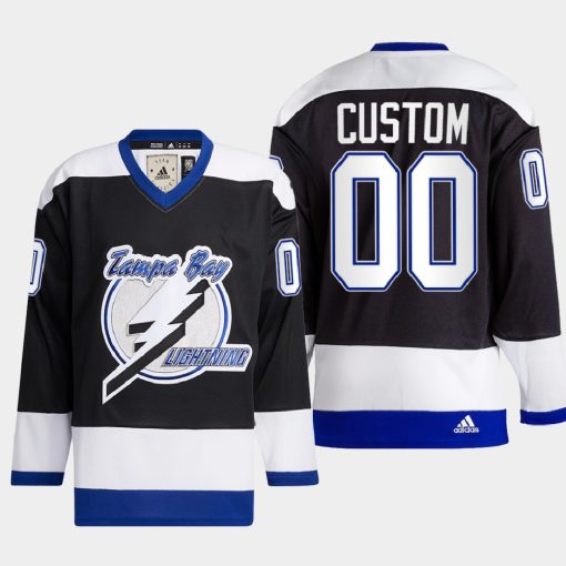 Custom Tampa Bay Lightning Team Classics Black Heritage Jersey