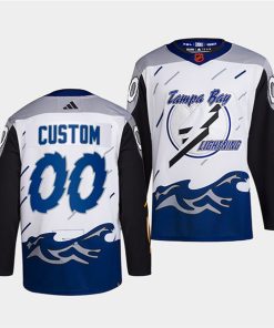 Custom Tampa Bay Lightning White 2022 Reverse Retro Stitched Jersey