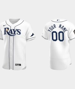 Custom Tampa Bay Rays 2020 World Series Flex Base Home Jersey White