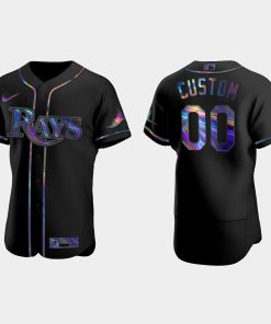 Custom Tampa Bay Rays Flex Base Golden Edition Jersey Black