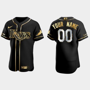 Custom Tampa Bay Rays Gold Edition Flex Base Jersey Black