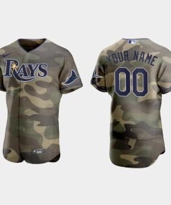 Custom Tampa Bay Rays 2021 National Armed Forces Day Flex Base Jersey Camo