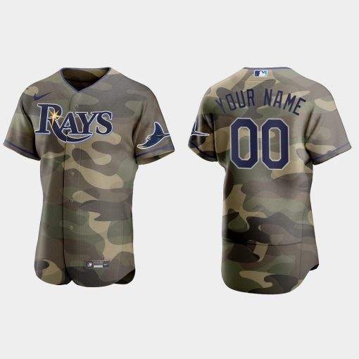 Custom Tampa Bay Rays 2021 National Armed Forces Day Flex Base Jersey Camo