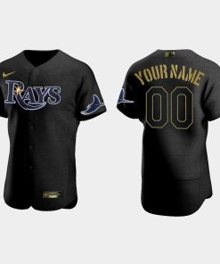Custom Tampa Bay Rays 2021 Salute To Service Jersey All Black