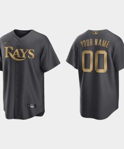 Custom Tampa Bay Rays 2022 All-star Game Cool Base Jersey Charcoal