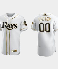 Custom Tampa Bay Rays Flex Base Golden Edition Jersey White