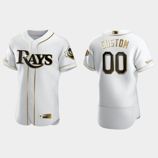 Custom Tampa Bay Rays Flex Base Golden Edition Jersey White