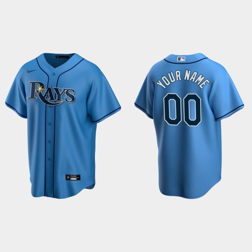 Custom Tampa Bay Rays Light Blue Cool Base Alternate Jersey