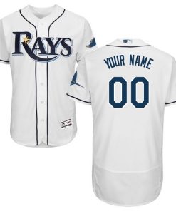 Custom Tampa Bay Rays White Flexbase Jersey