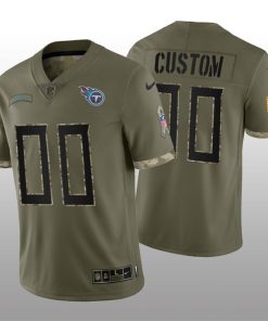Custom Tennessee Titans Active Player 2022 Olive Salute To Service Limited Stitched Jersey