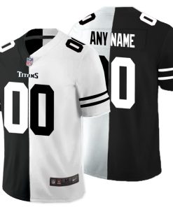 Custom Tennessee Titans Black And White Split Vapor Untouchable Limited Jersey