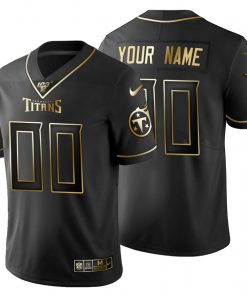 Custom Tennessee Titans Black Golden Limited Football 100 Jersey
