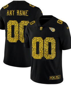 Custom Tennessee Titans Leopard Print Fashion Vapor Limited Football Jersey Black