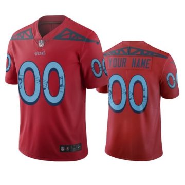 Custom Tennessee Titans Red Vapor Limited City Edition Football Jersey