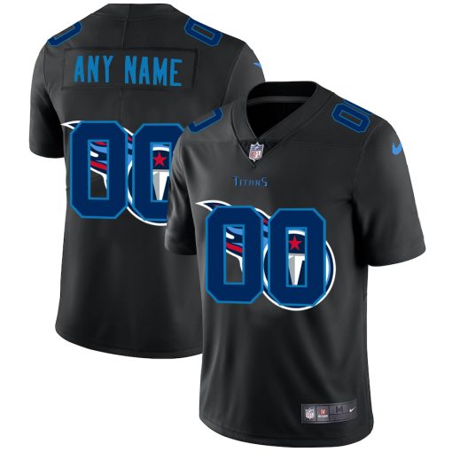 Custom Tennessee Titans Team Logo Dual Overlap Limited Football Jersey Black