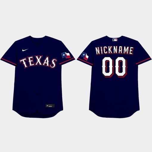 Custom Texas Rangers 2021 Players' Weekend Nickname Jersey Blue