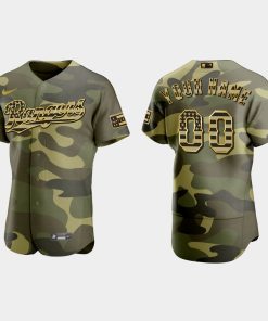 Custom Texas Rangers 2022 Armed Forces Day Flex Base Jersey Camo