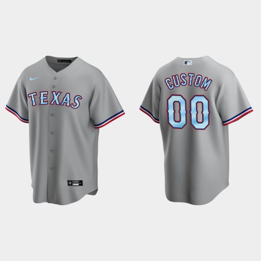 Custom Texas Rangers 2022 Father's Day Cool Base Jersey Gray