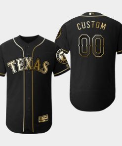 Custom Texas Rangers Black Gold Flexbase Jersey
