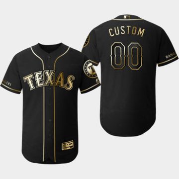 Custom Texas Rangers Black Gold Flexbase Jersey