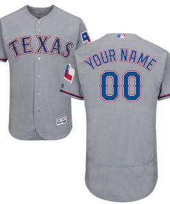 Custom Texas Rangers Grey Flexbase Collection Jersey