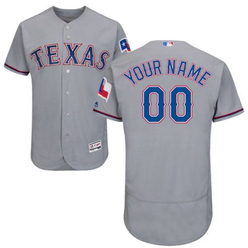 Custom Texas Rangers Grey Flexbase Collection Jersey