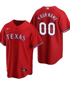 Custom Texas Rangers Red 2020 Cool Base Jersey