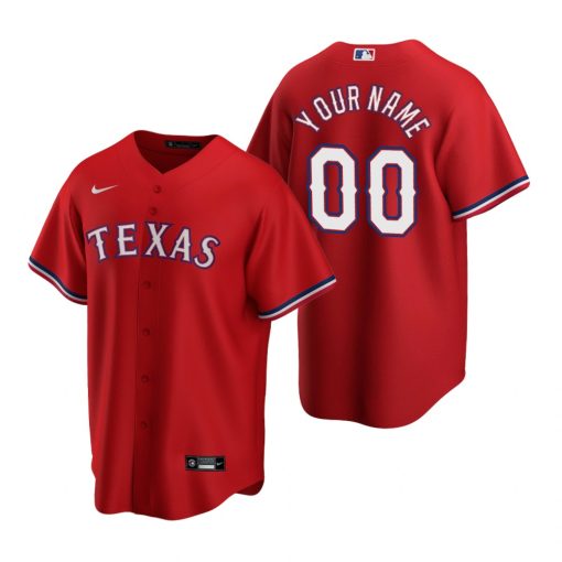 Custom Texas Rangers Red 2020 Cool Base Jersey