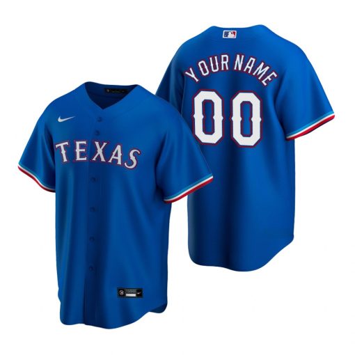 Custom Texas Rangers Royal Cool Base Jersey