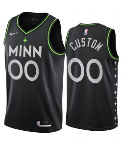 Custom Timberwolves Black Swingman 2020-21 City Edition Jersey