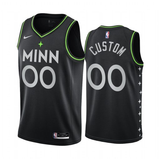 Custom Timberwolves Black Swingman 2020-21 City Edition Jersey