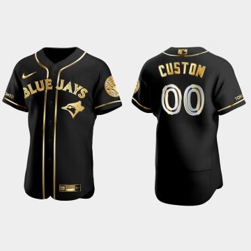 Custom Toronto Blue Jays Gold Edition Flex Base Jersey Black