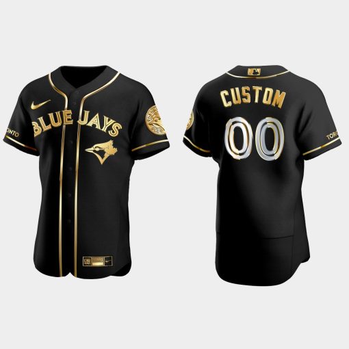 Custom Toronto Blue Jays Gold Edition Flex Base Jersey Black