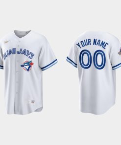 Custom Toronto Blue Jays 1992 World Series Patch Cooperstown Jersey White