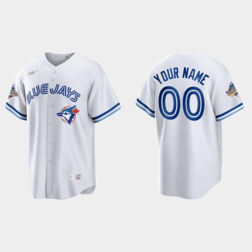 Custom Toronto Blue Jays 1992 World Series Patch Cooperstown Jersey White