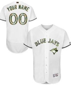 Custom Toronto Blue Jays 2016 Memorial Day Fashionwhite Flexbase Collection Jersey