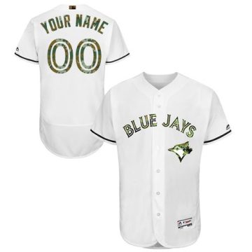 Custom Toronto Blue Jays 2016 Memorial Day Fashionwhite Flexbase Collection Jersey